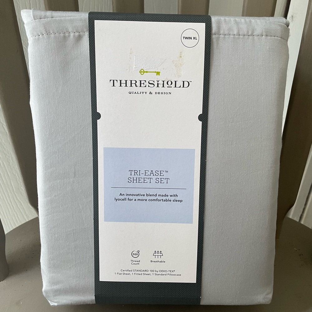 Threshold Tri-Ease 500 Thread Count Gray Sheet Set